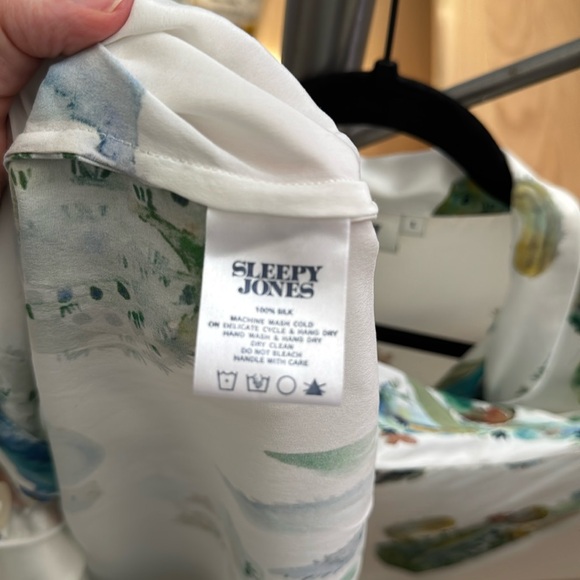 Washable Silk Marina Pajama Set in Cacti Watercolor - Picture 10 of 13